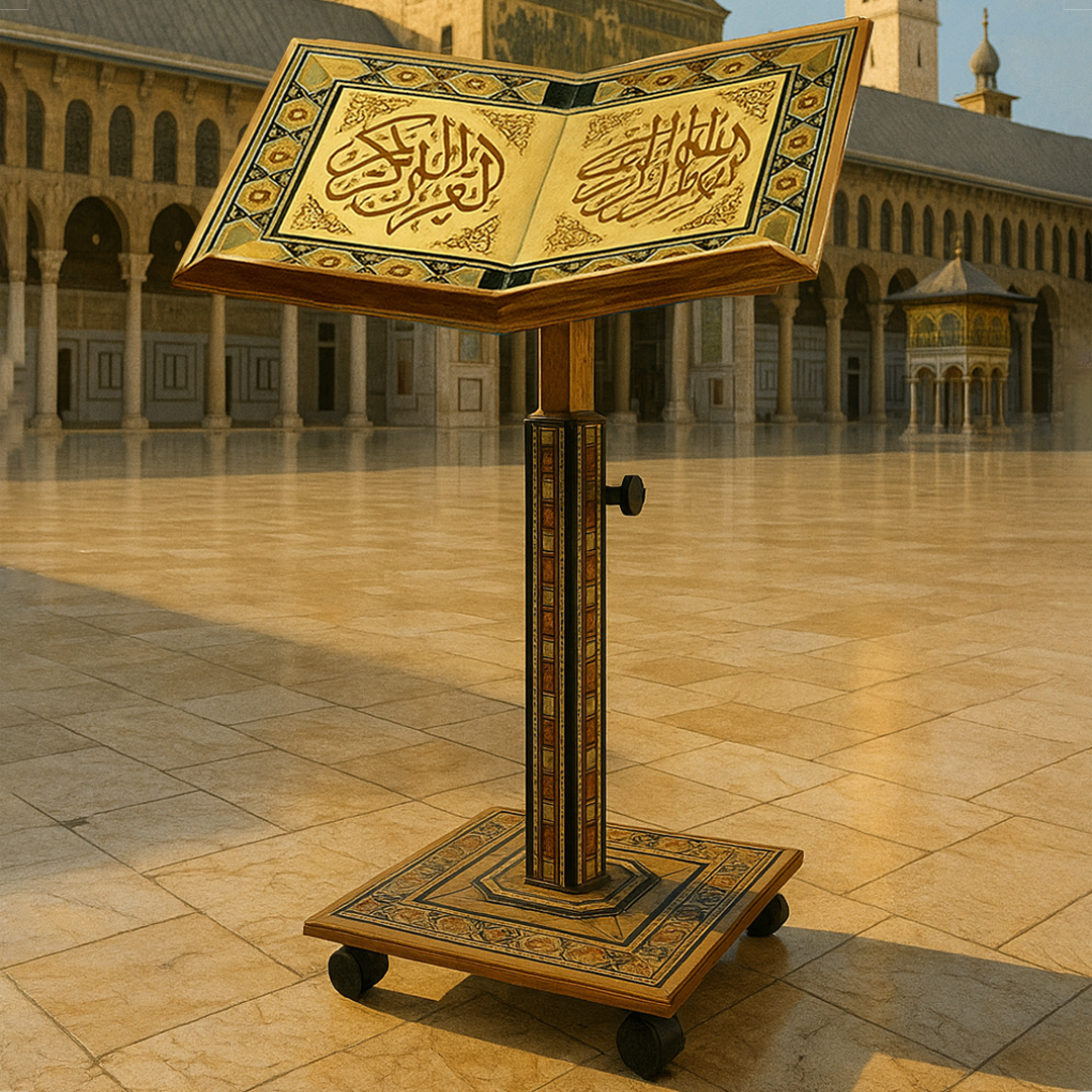 حامل المصحف الجوامعي من خشب الموزاييك الدمشقي