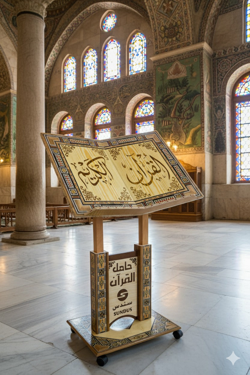 حامل القرآن الكريم بالموزاييك الدمشقي – الحجم الكبير من سندس