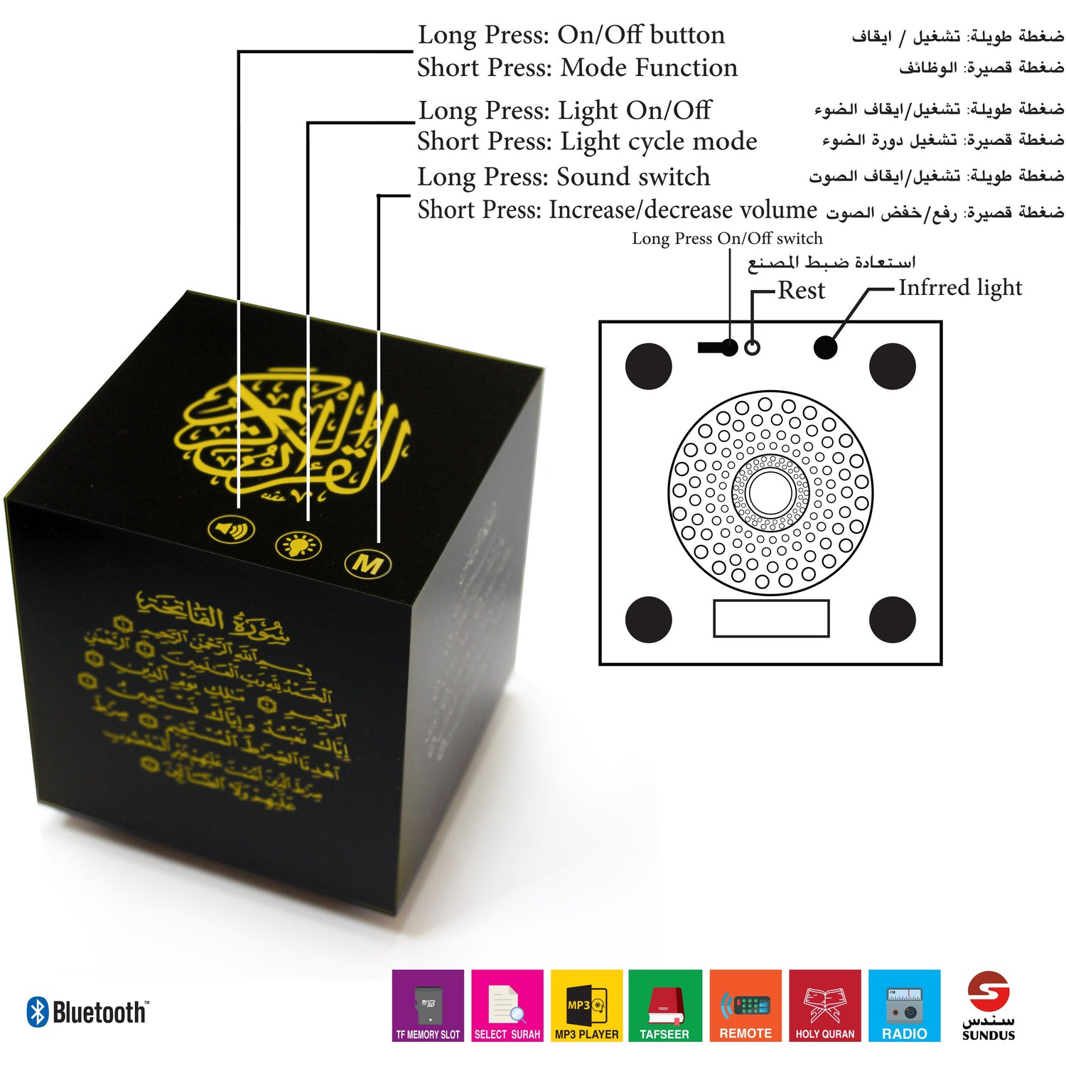 Quran Speaker with Engraved Designs