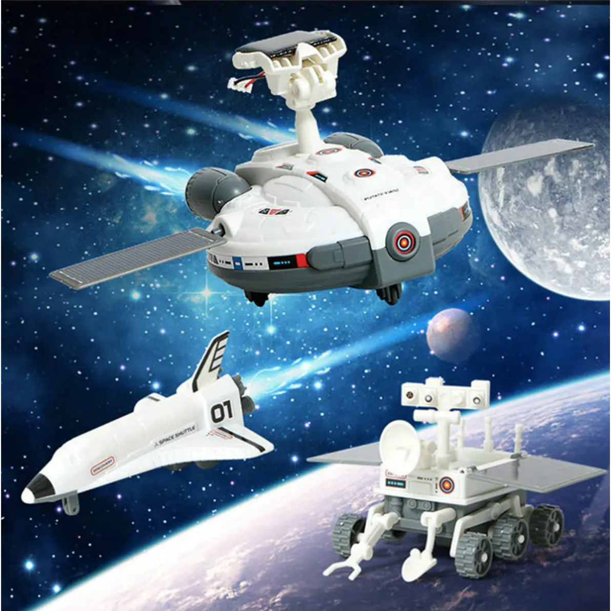 TBC - 3 in 1 Solar Power 3 نماذج من المركبات الفضائية مع