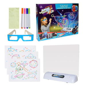 Magic drawing board with LED lighting for 3D graphics 
