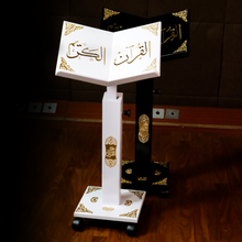 Load image into Gallery viewer, Holy Quran Stand with 3D Gold Acrylic Decoration 