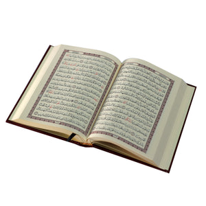 The Holy Qur’an with Ottoman drawing, narrated by Hafs on the authority of Asim, 14/20, two-color cover