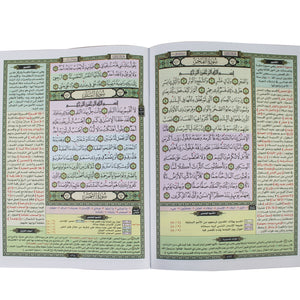 Mushaf Al-Tafseer Al-Mawdiyyah by Al-Hafiz Al-Maqtani in thirty parts in a leather case