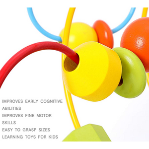 Onshine Wooden Bead Maze for Babies ألعاب خشبية للتعليم المبكر للأطفال لعبة دائرية ملونة للأطفال الصغار