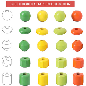 Onshine Wooden Bead Maze for Babies Early Education Wooden Toys for Kids Colorful Round Toy for Toddlers