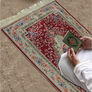 سجادة المدينة سجادة صلاة بألوان دافئة وملمس حريري Madina Prayer Mat, An elegant mat with warm design & a soft feel Size:79cmx120cm