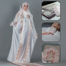 Load image into Gallery viewer, Sama prayer set: a dress, a carpet, and a Quran cover